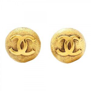 CHANEL Gold Logo Earrings